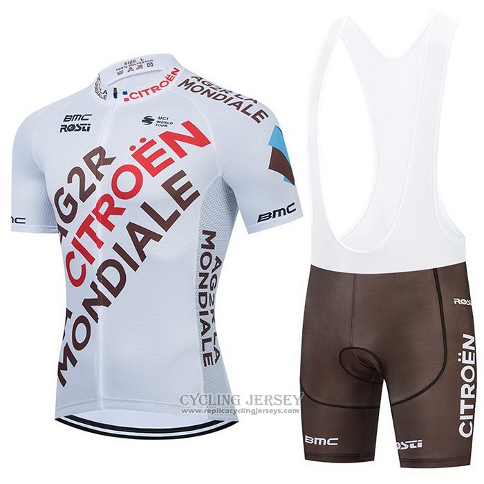 2021 Cycling Jersey Ag2r La Mondiale Marron Yellow Short Sleeve And Bib Short